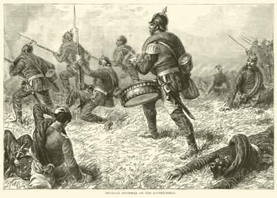 Pruisische trommelaar op het slagveld, september 1870 door English School