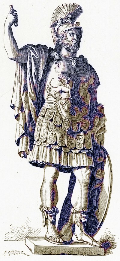 Pyrrhus, illustratie uit History of Rome door Victor Duruy, gepubliceerd 1884 door English School