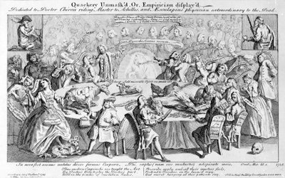 Kwaksalverij ontmaskerd, of empirisme getoond: opgedragen aan dokter Chiron, rijmeester van Achilles, en Aesculapius, buitengewoon arts voor de doden, 1748 door English School