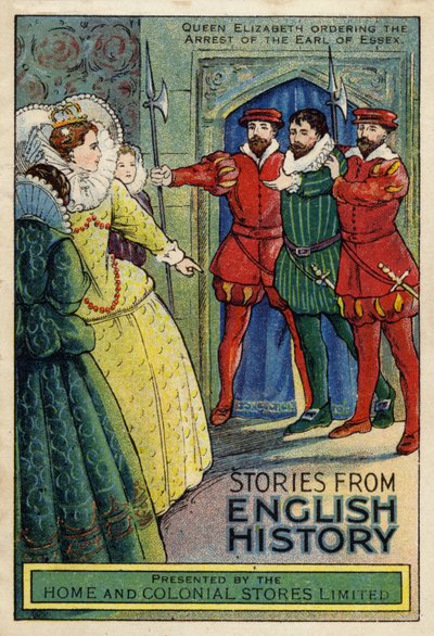 Koningin Elizabeth I beveelt de arrestatie van de graaf van Essex door English School