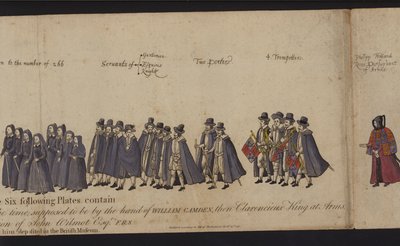 Begrafenisstoet van koningin Elizabeth I door English School