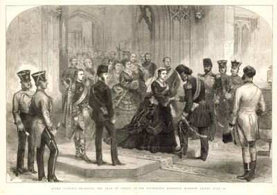 Koningin Victoria ontvangt de sjah van Perzië door English School