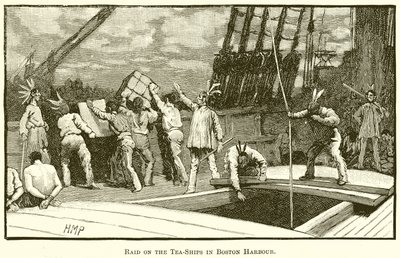 Overval op de Theeschepen in de Haven van Boston door English School
