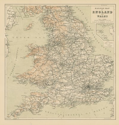 Spoorkaart van Engeland en Wales door English School