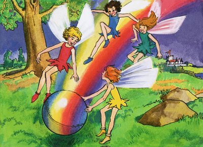 Regenboogbal en feeën door English School