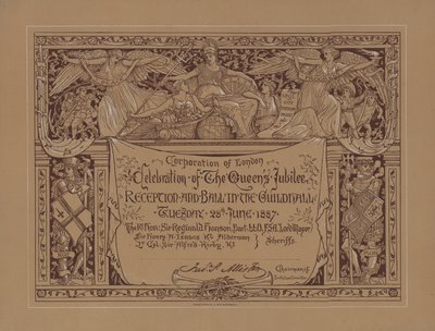Receptie en bal ter viering van het Gouden Jubileum van Koningin Victoria in de Guildhall, City of London, 28 juni 1887 door English School