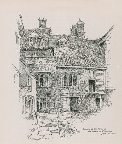 Restanten van het paleis van de bisschop van Winchester door English School