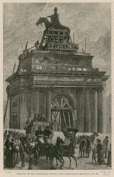 Verplaatsing van het Wellington-standbeeld, Hyde Park Corner door English School