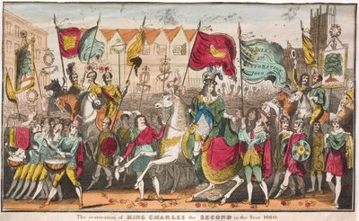 Herstel van Koning Karel II op de troon van Engeland, Westminster, Londen door English School
