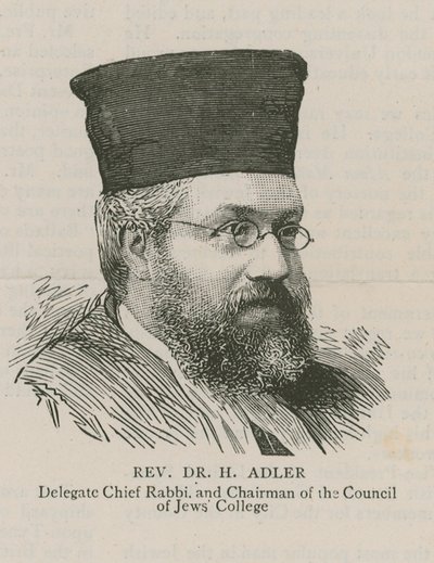 Dominee Dr H Adler, Afgevaardigde Opperrabbijn en Voorzitter van de Raad van het Joodse College door English School