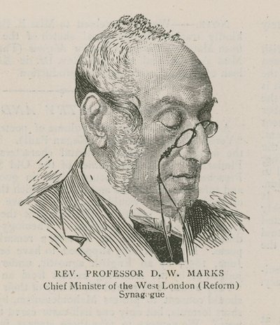 Dominee Professor D W Marks, Hoofdminister van de West London (Reform) Synagoge door English School