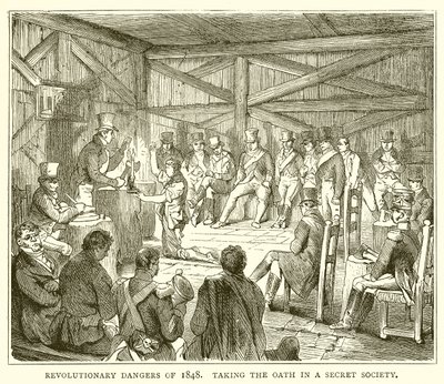 Revolutionaire gevaren van 1848. De eed afleggen in een geheime samenleving door English School
