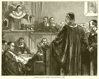 Richard Baxter voor rechter Jeffreys, 1685 door English School