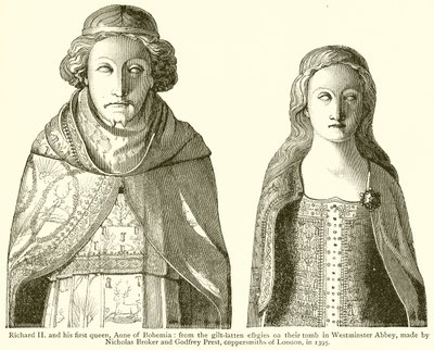 Richard II en zijn Eerste Koningin, Anne van Bohemen door English School