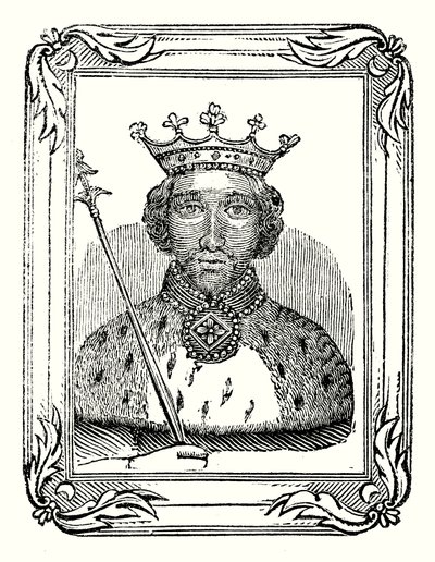 Richard II werd geboren in 1366, gekroond in 1377, en vermoord in 1399 door English School