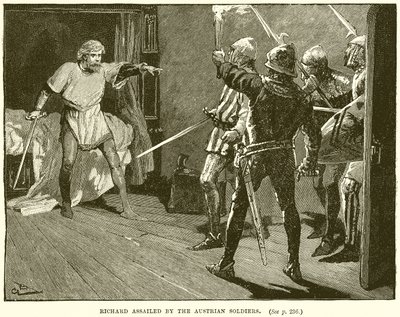 Richard aangevallen door de Oostenrijkse soldaten door English School