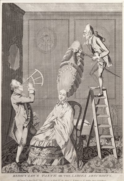 Belachelijke smaak of de absurditeit van de dames, uitgegeven door A. Darly, Londen, 1771 door English School