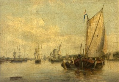 Rivierscène met schepen door English School
