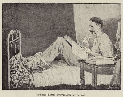 Robert Louis Stevenson aan het werk door English School