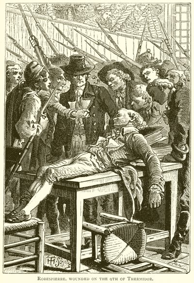 Robespierre Gewond op de 9e van Thermidor door English School