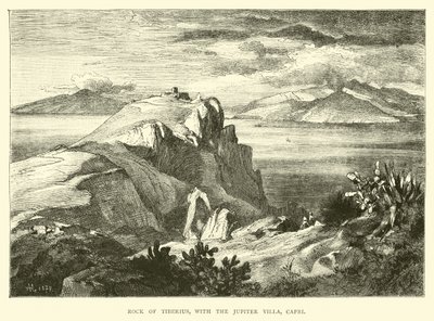 Rots van Tiberius, met de Jupiter Villa, Capri door English School