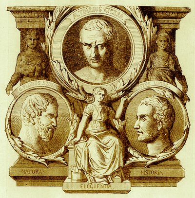 Romeinse literatuur, illustratie uit Geschiedenis van Rome door Victor Duruy, gepubliceerd 1884 door English School
