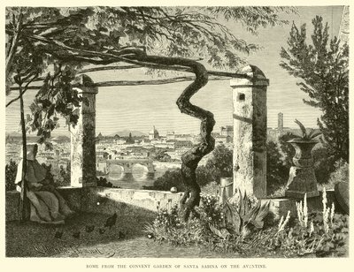 Rome vanuit de kloostertuin van Santa Sabina op de Aventijn door English School