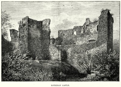 Kasteel Rothesay (gravure) door English School