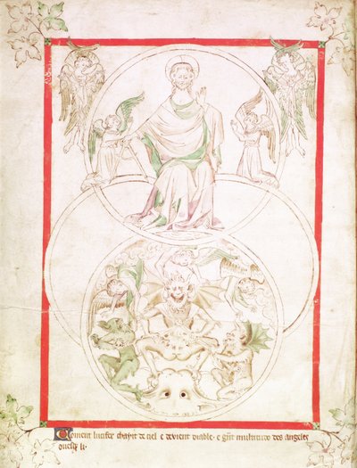 De Val van Lucifer, uit de Queen Mary Psalter door English School