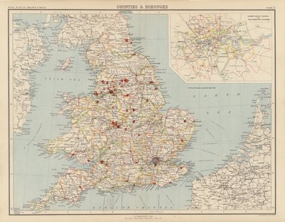 Royal Atlas, ca. 1900: Graafschappen en boroughs door English School