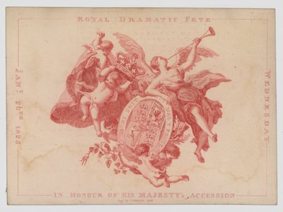 Koninklijk dramatisch feest ter ere van de verjaardag van de troonsbestijging van koning George IV, 26 januari 1825 door English School