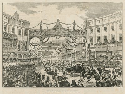 Koninklijke processie in Regent Street door English School