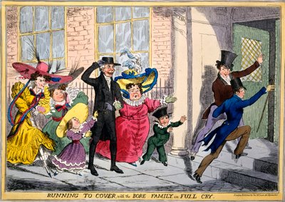 Rennen naar Dekking met de Familie Bore in Volle Vaart, ca.1830 door English School