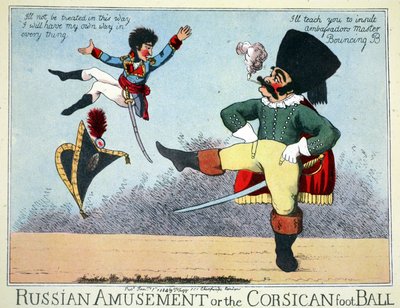 Russisch Vermaak of de Corsicaanse voetbal, uitgegeven door Thomas Tegg, Cheapside, Londen, januari 1814 door English School