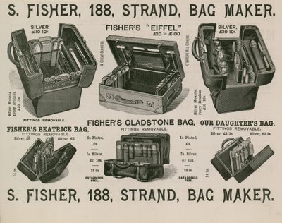 S Fisher, 188 Strand, Tassenmaker door English School