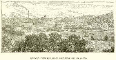 Saltaire, vanuit het noordwesten, nabij Shipley Green door English School
