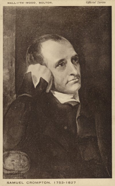 Samuel Crompton (1753-1827), Engelse uitvinder van de spinnezel (litho) door English School
