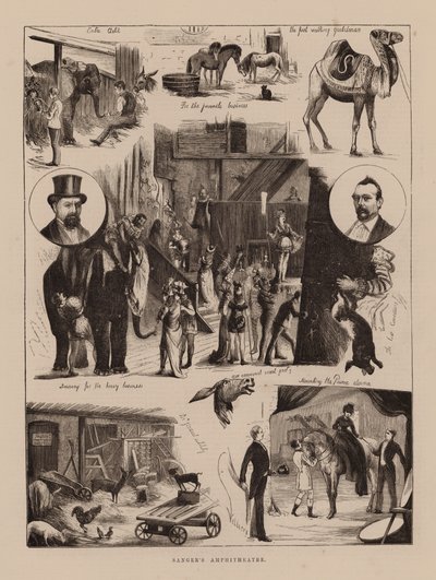 Amfitheater van Sanger (gravure) door English School