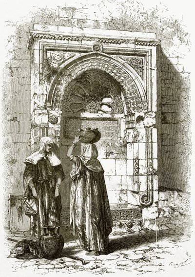 Saraceense fontein, nabij het raadhuis, Jeruzalem door English School