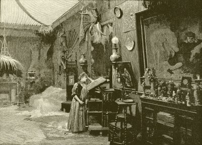 Sarah Bernhardt in haar studio door English School