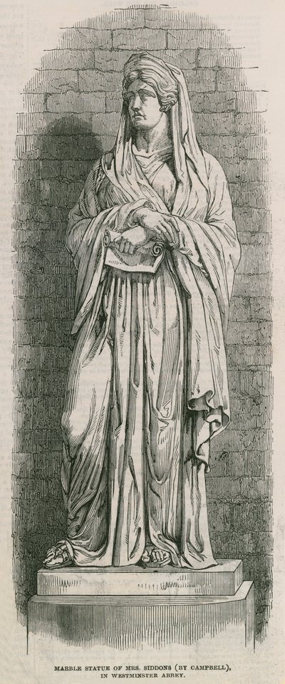 Sarah Siddons monument in Westminster Abbey door English School
