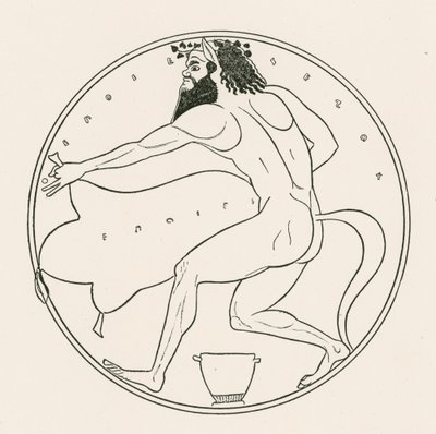 Satyr en wijnhuid (gravure) door English School