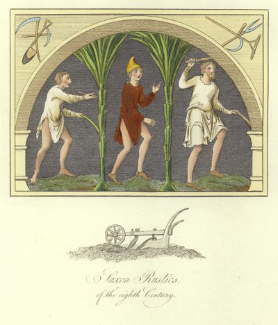 Saksische boeren van de 8e eeuw door English School