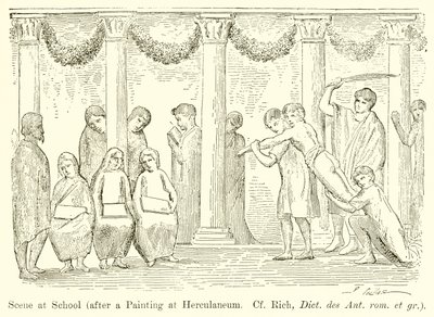 Scène op school (naar een schilderij in Herculaneum. Cf. Rich, Dict. des Ant. rom. et gr.) door English School