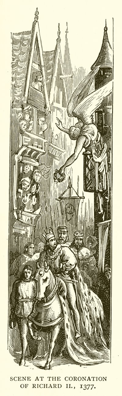 Scène bij de Kroning van Richard II, 1377 door English School
