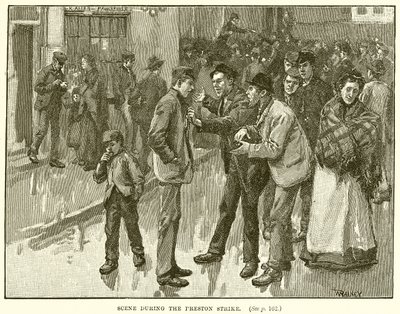 Scène tijdens de Staking in Preston door English School