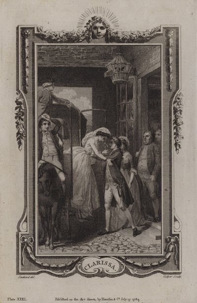 Scène uit Clarissa, door Samuel Richardson door English School
