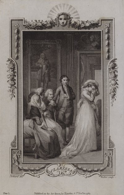 Scène uit Clarissa, door Samuel Richardson door English School