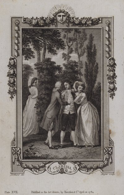 Scène uit Clarissa, door Samuel Richardson door English School