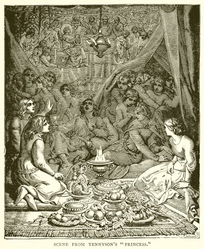 Scène uit Tennysons Prinses door English School